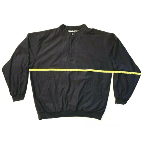 Vintage Slazenger Golf Lined Windbreaker XL Pullover Button Sweatshirt Black EUC - Picture 8 of 12